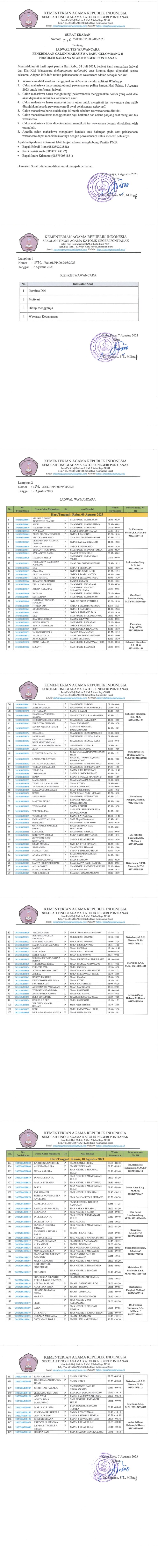 Jadwal Tes Wawancara PMB Gelombang 2
